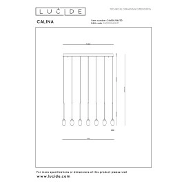 CALINA lineāra piekaramā lampa 12x7W melna (Lucide)
