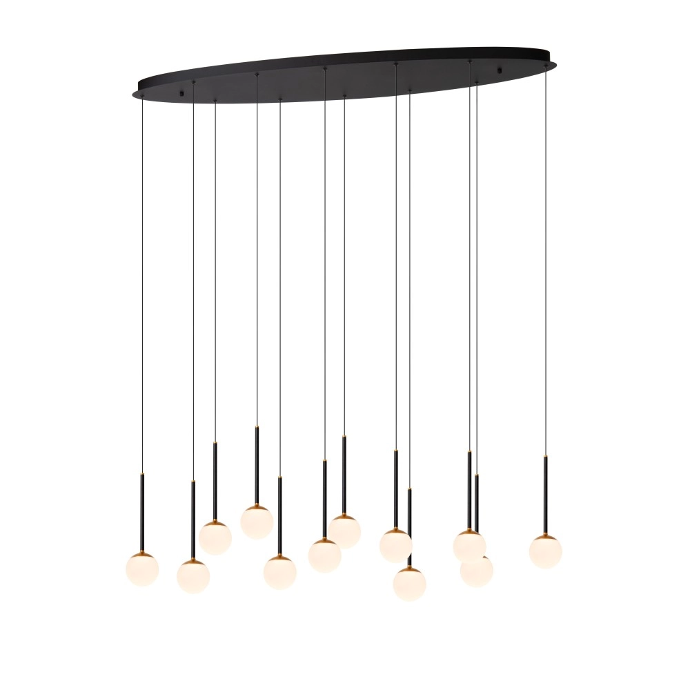 CALINA lineāra piekaramā lampa 12x7W melna (Lucide)