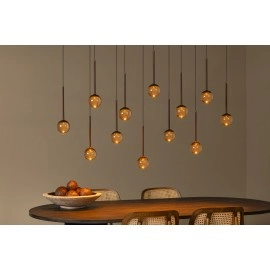 CALINA lineāra piekaramā lampa 12x7W kafijas tonī (Lucide)