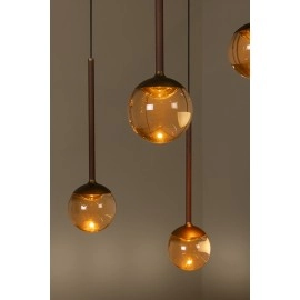CALINA lineāra piekaramā lampa 12x7W kafijas tonī (Lucide)