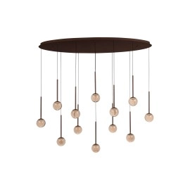 CALINA lineāra piekaramā lampa 12x7W kafijas tonī (Lucide)