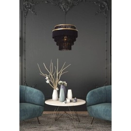 Nokarenā griestu lampa "EXTRAVAGANZA FRILLS", 1x E27, zila, zelta, misiņa - LUCIDE - 03442-42-02