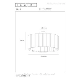FOLD — griestu lampa Ø40 cm, 1×E27, balta (Lucide)
