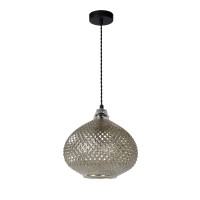 Griestu lampa "GERBEN", 1x E27, antīks sudraba stikls, LUCIDE, 78389-29-63
