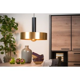 Griestu lampa "GIADA", 1x E27, Ø 50 cm, tērauds, matēta zelta, misiņa, LUCIDE - 30472-50-02
