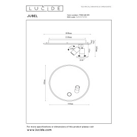 JUBEL LED CCT griestu lampa Ø40 cm gun metal (Lucide)