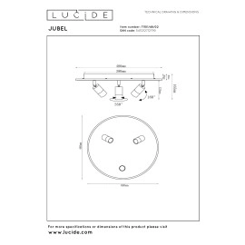JUBEL LED CCT griestu lampa Ø48 cm matēta zelta/misiņa (Lucide)