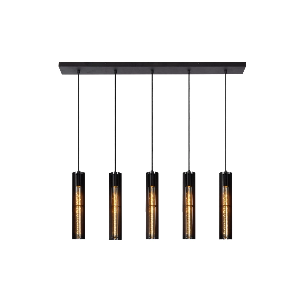 Griestu lampa "LIONEL", 5x E27, melna, metāls, LUCIDE- 73406-05-30