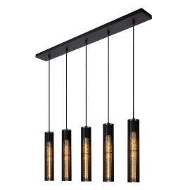 Griestu lampa "LIONEL", 5x E27, melna, metāls, LUCIDE- 73406-05-30