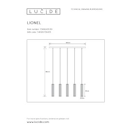 Griestu lampa "LIONEL", 5x E27, melna, metāls, LUCIDE- 73406-05-30