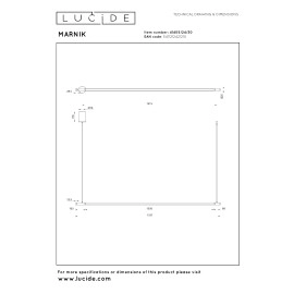 MARNIK — LED griestu lampa 152 cm, 22W CCT 2700–4000K, melna (Lucide)
