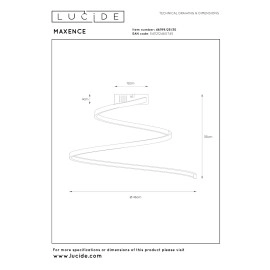 MAXENCE LED 3 StepDim griestu lampa Ø46 cm 24 W melna (Lucide)