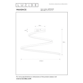MAXENCE LED 3 StepDim griestu lampa Ø46 cm 24 W balta (Lucide)