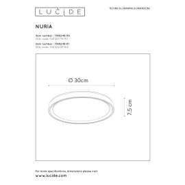 Griestu lampa "NURIA", 1x18W, akrils, Lucide, 79182-18-31