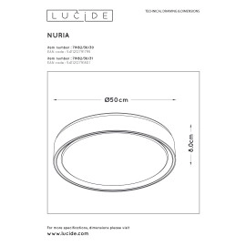 Griestu lampa "NURIA", 1x36W, akrils, Lucide, 79182-36-31