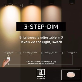 NURIA griestu gaismeklis Ø40 cm LED 24 W 2700K 3-StepDim balts (Lucide)