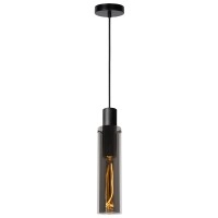 Griestu lampa "ORLANDO", 1x E27, dūmu pelēka, stikls, LUCIDE - 74404-01-65