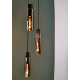 Griestu lampa "ORLANDO", 3x E27, dūmu pelēka, stikls, LUCIDE - 74404-13-65