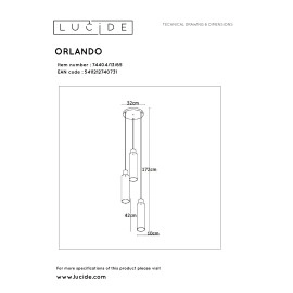 Griestu lampa "ORLANDO", 3x E27, dūmu pelēka, stikls, LUCIDE - 74404-13-65