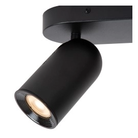 PUNCH — griestu lampa, 2×GU10, melna (Lucide)