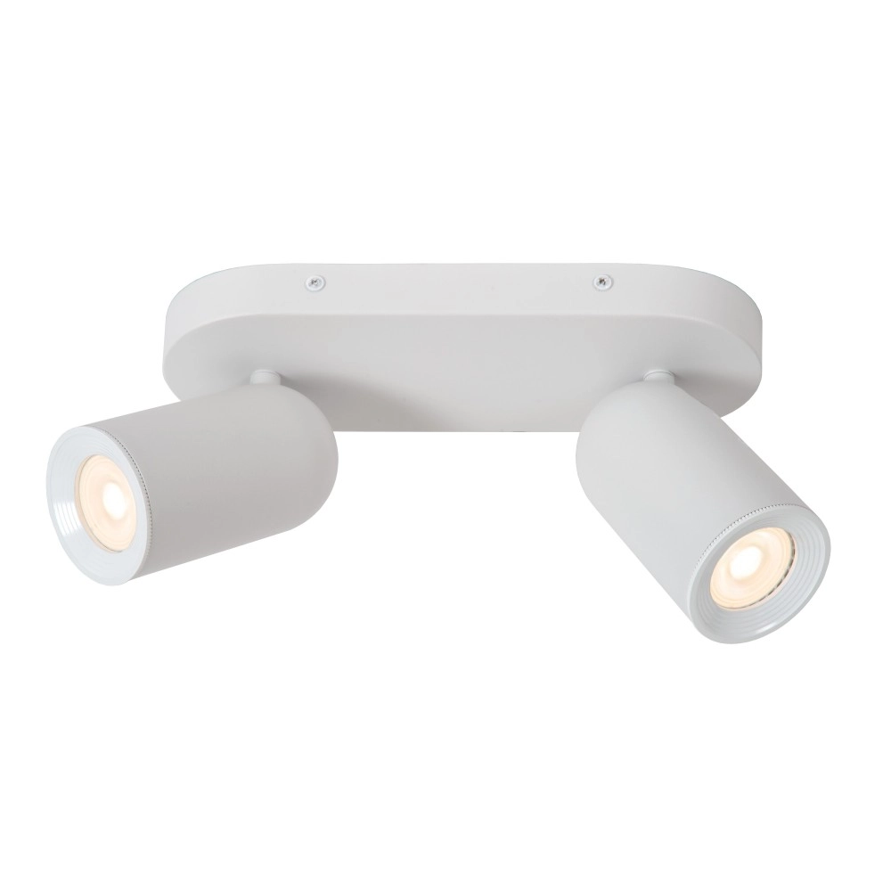 PUNCH — griestu lampa, 2×GU10, balta (Lucide)