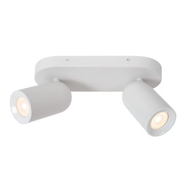 PUNCH — griestu lampa, 2×GU10, balta (Lucide)