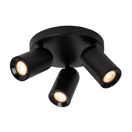 PUNCH — griestu lampa, 3×GU10, melna (Lucide)