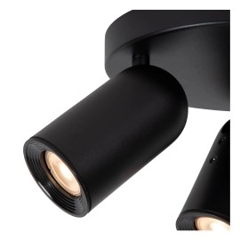 PUNCH — griestu lampa, 3×GU10, melna (Lucide)