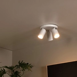 PUNCH — griestu lampa, 3×GU10, balta (Lucide)