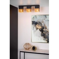 RENATE griestu lampa 3xE27 40 W matēta zelta/misiņa un melnā krāsā (Lucide)