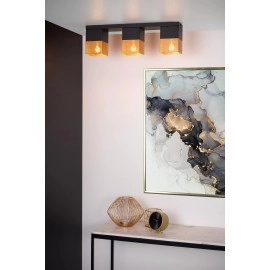 RENATE griestu lampa 3xE27 40 W matēta zelta/misiņa un melnā krāsā (Lucide)