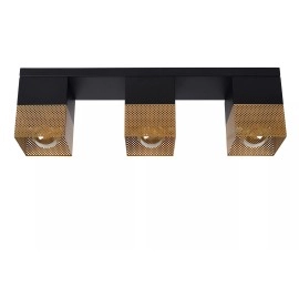 RENATE griestu lampa 3xE27 40 W matēta zelta/misiņa un melnā krāsā (Lucide)