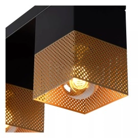 RENATE griestu lampa 3xE27 40 W matēta zelta/misiņa un melnā krāsā (Lucide)