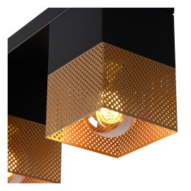 RENATE griestu lampa 3xE27 40 W matēta zelta/misiņa un melnā krāsā (Lucide)