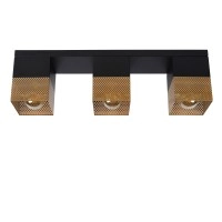 RENATE griestu lampa 3xE27 40 W matēta zelta/misiņa un melnā krāsā (Lucide)