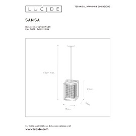 Griestu lampa "SANSA", 1x E27, metāls, LUCIDE, 21422-01-30