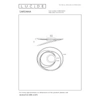 SARDANA — griestu lampa Ø64, LED Dim 54W 2700K, matt gold/brass (Lucide)