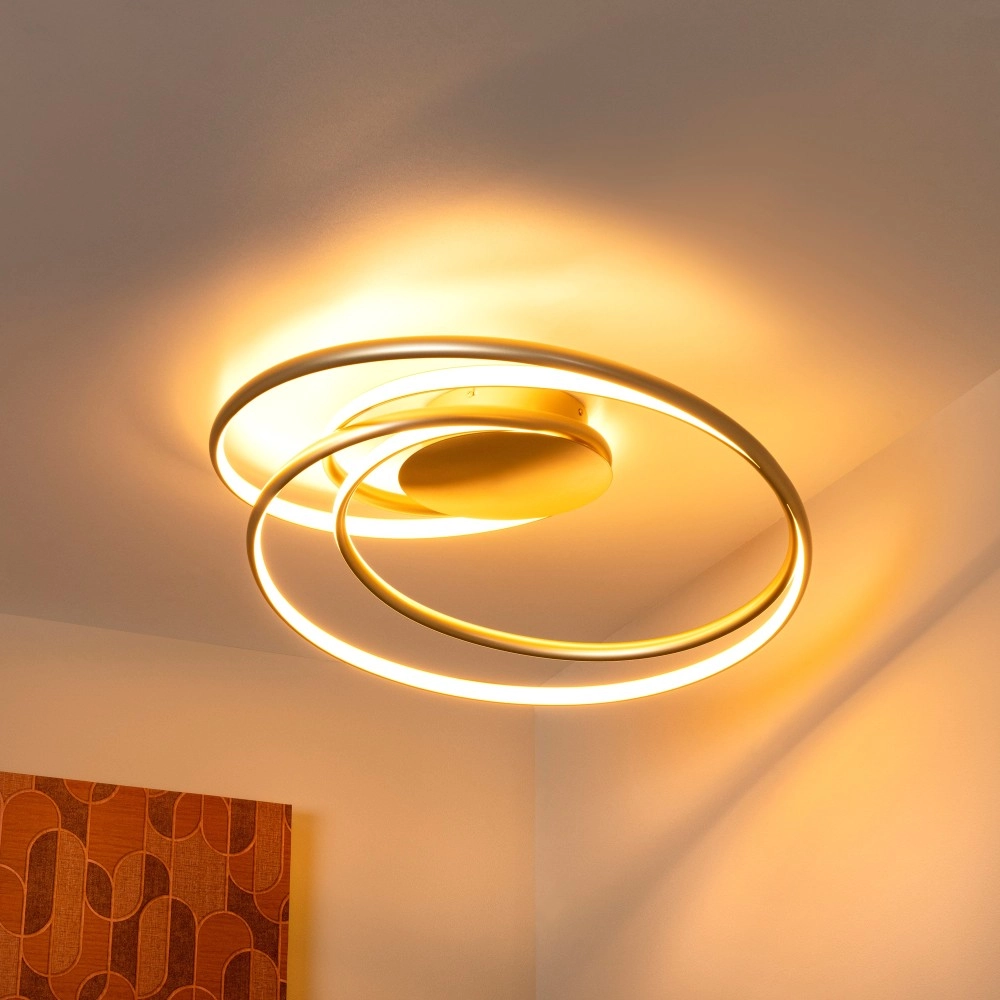 SARDANA — griestu lampa Ø64, LED Dim 54W 2700K, matt gold/brass (Lucide)