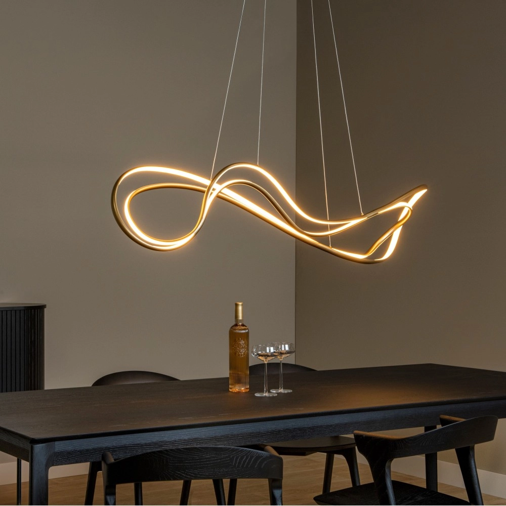 SARDANA — piekaramā griestu lampa, 160 cm, 54 W LED 2700 K, matēti zelta (Lucide)