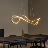 SARDANA — piekaramā griestu lampa, 160 cm, 54 W LED 2700 K, matēti zelta (Lucide)