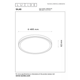 Griestu lampa "SILAS", Ø 48.5, 1x36W, dūmakaini pelēka, Lucide, 79182-18-31