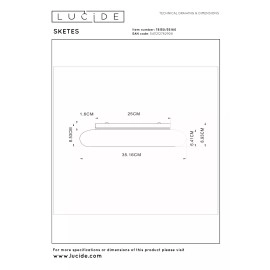 SKETES LED CCT griestu lampa Ø35,2 cm 18 W caurspīdīga (Lucide)
