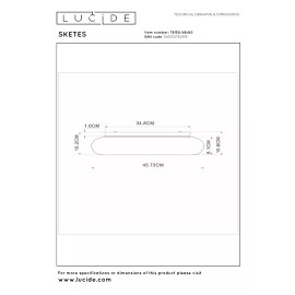 SKETES LED CCT griestu lampa Ø45,7 cm 24 W caurspīdīga (Lucide)