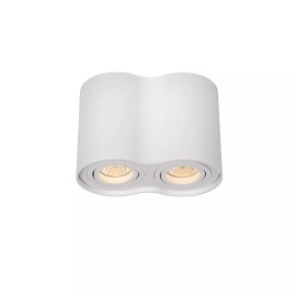 TUBE griestu prožektors 2 gaismu apaļš 2xGU10 50W balts (Lucide)