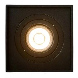 TUBE griestu prožektors kvadrātveida 1xGU10 50W melns (Lucide)