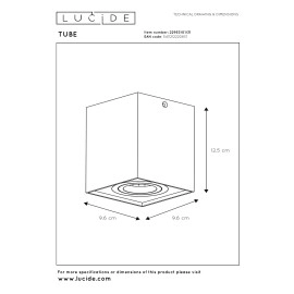 TUBE griestu prožektors kvadrātveida 1xGU10 50W balts (Lucide)