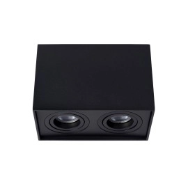 TUBE griestu prožektors 2 gaismu kvadrātveida 2xGU10 50W melns (Lucide)