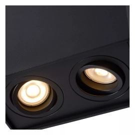 TUBE griestu prožektors 2 gaismu kvadrātveida 2xGU10 50W melns (Lucide)