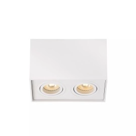 TUBE griestu prožektors 2 gaismu kvadrātveida 2xGU10 50W balts (Lucide)