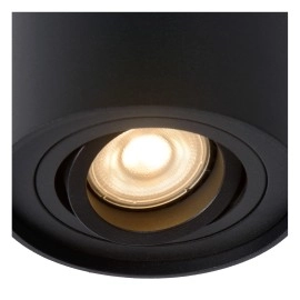 Griestu gaismeklis "TUBE", 50W, 1x GU10, melna, alumīnijs, Lucide, 22952-11-30